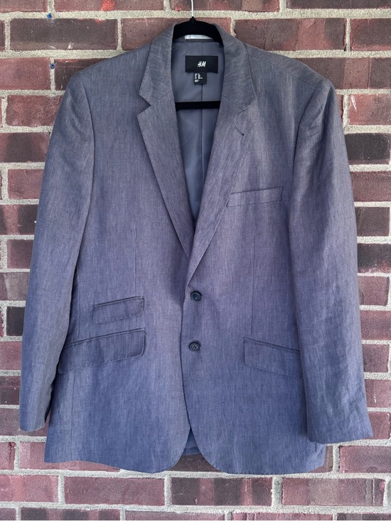 H&M Other - H&M 100% Linen Blazer Mens 42R Gray Summer Lightweight Jacket